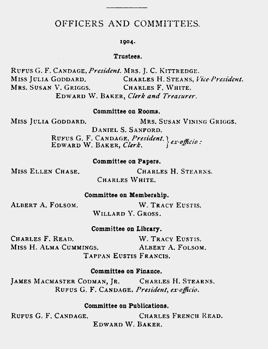 OFFICERS AND COMMITTEES