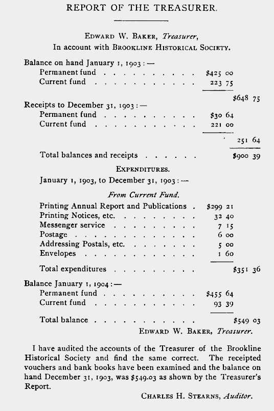 treasurer Report