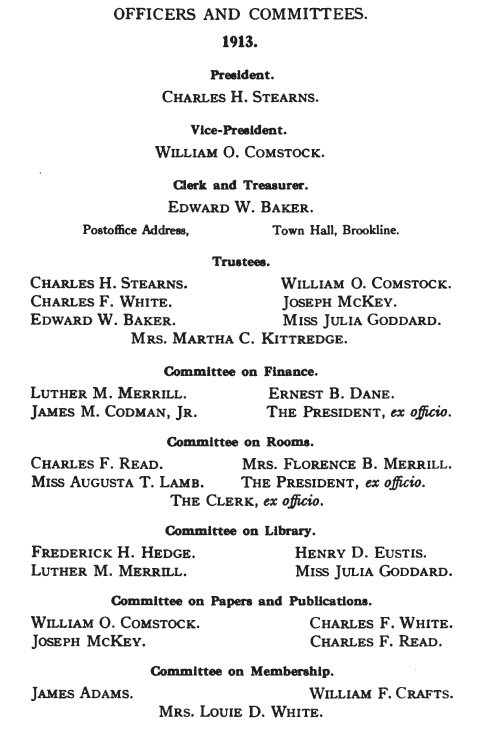 OFFICERS AND COMMITTEES