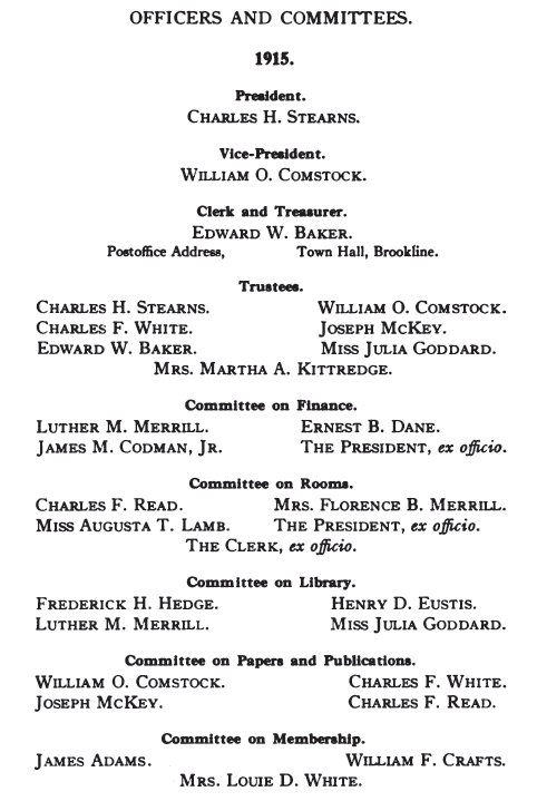 OFFICERS AND COMMITTEES